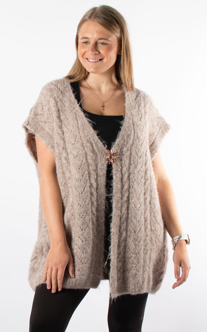Star Brooch Waistcoat | Mocha