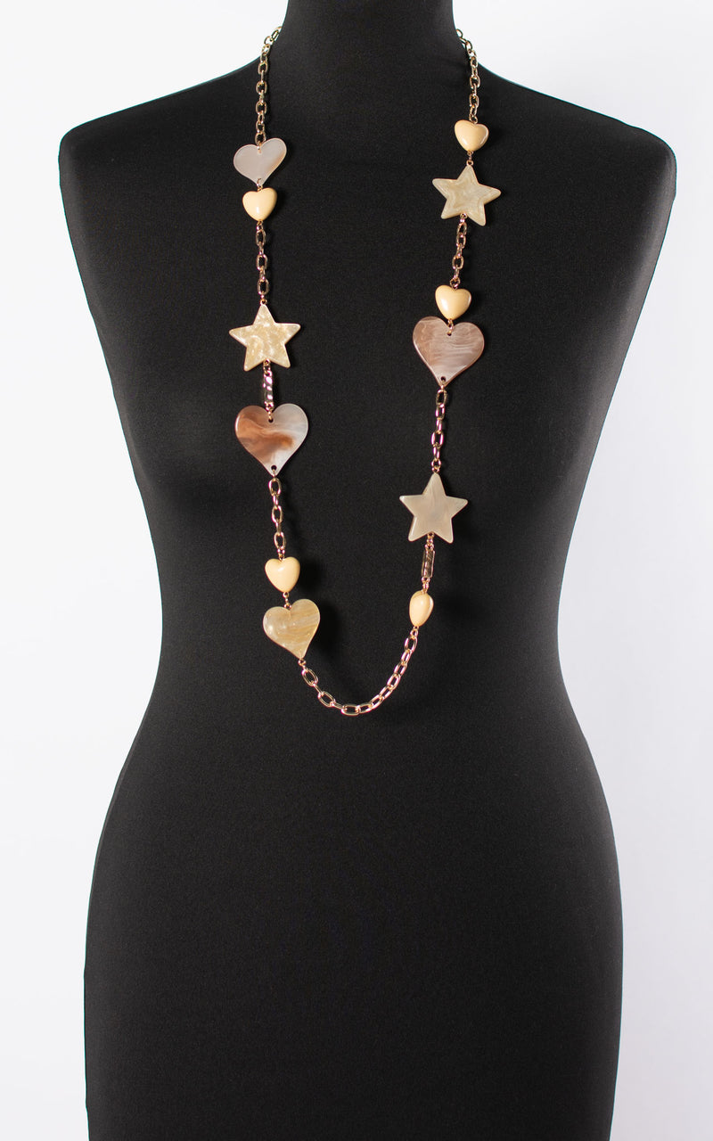 Stars & Hearts Necklace | Gold