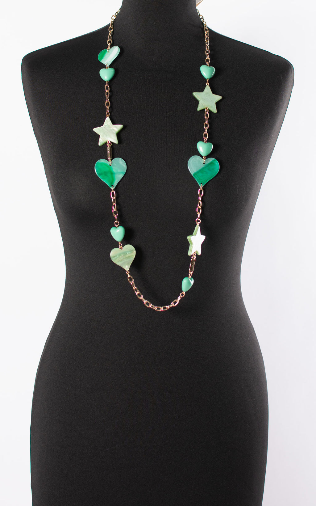 Stars & Hearts Necklace | Sea Green