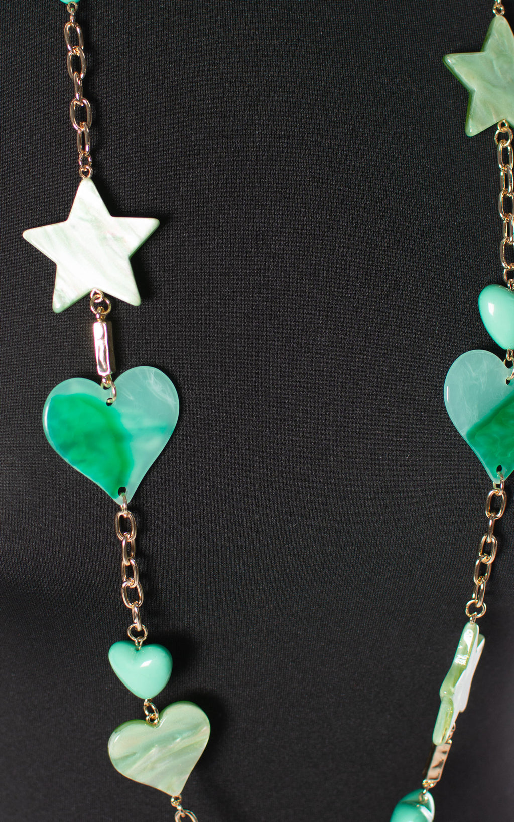 Stars & Hearts Necklace | Sea Green