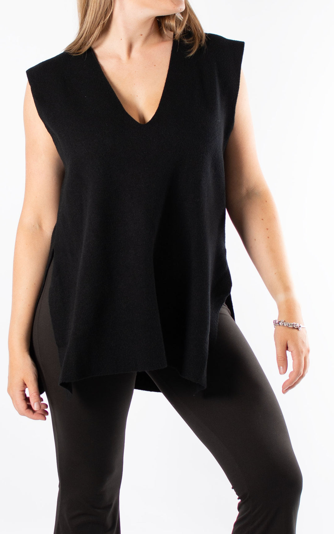 Stella Knitted Tank Top | Black