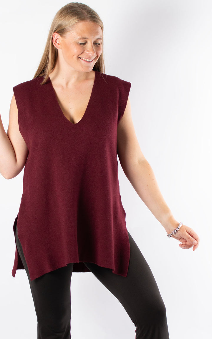 Stella Knitted Tank Top | Burgundy
