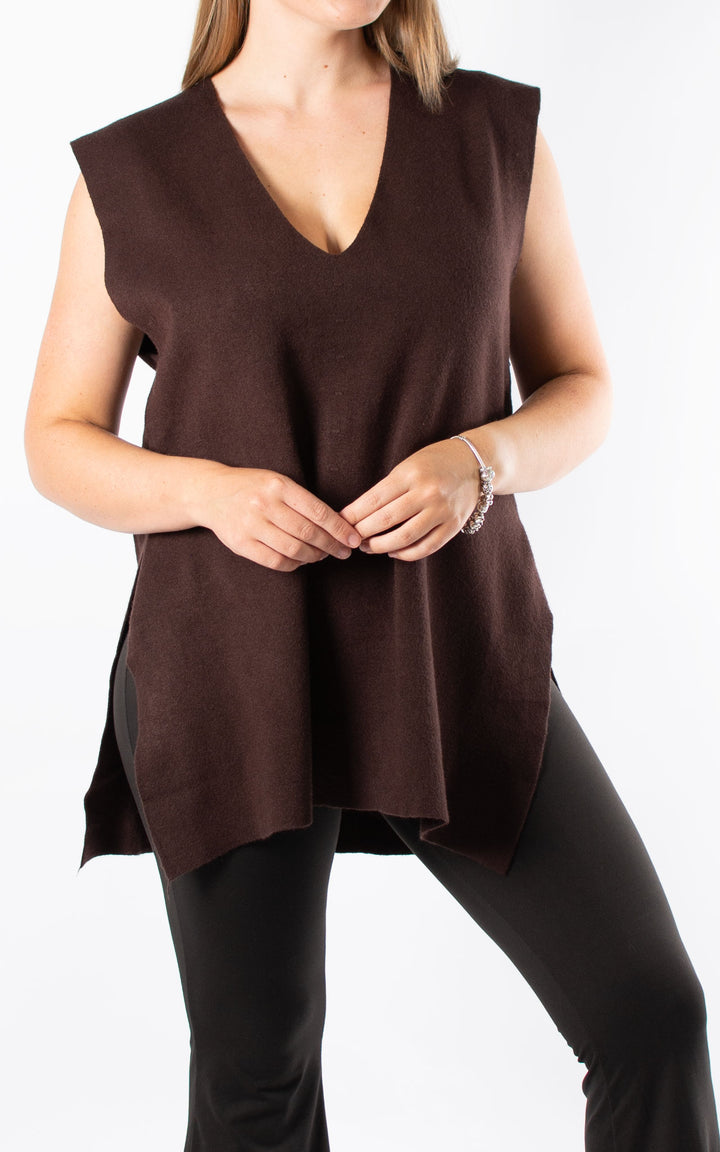 Stella Knitted Tank Top | Chocolate