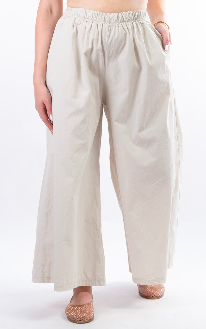 Stretch Wide Leg Trouser | Beige