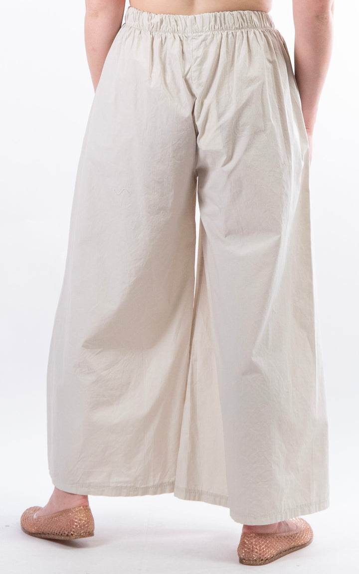 Stretch Wide Leg Trouser | Beige