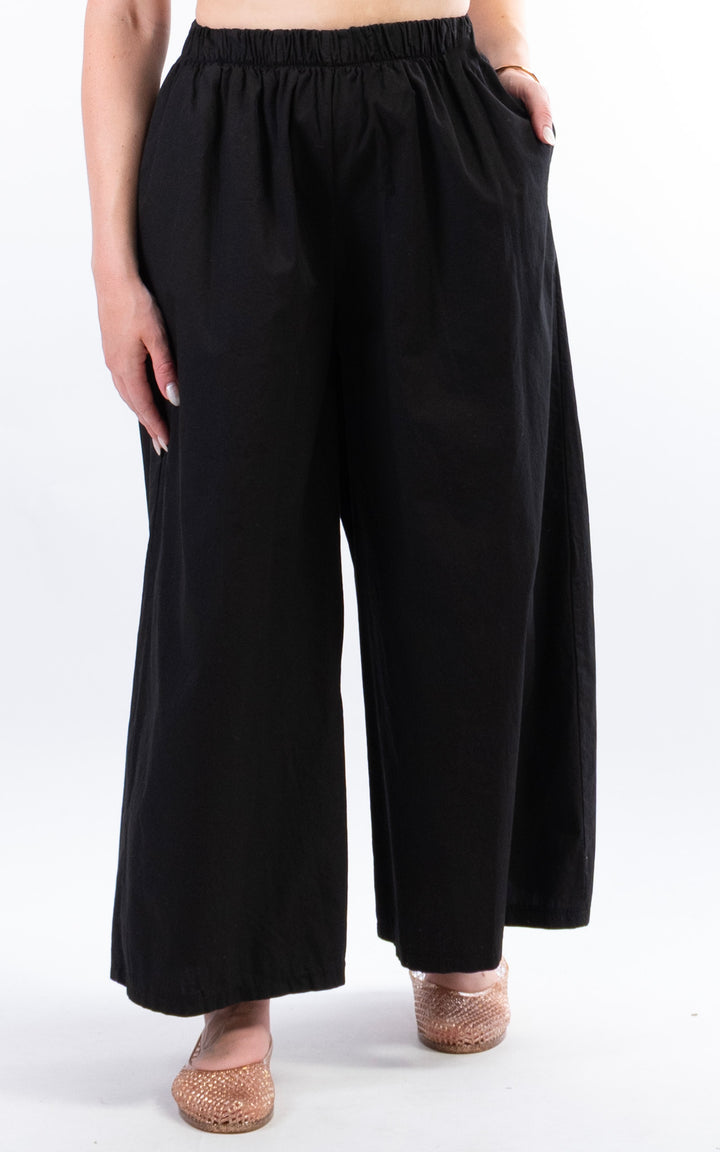 Stretch Wide Leg Trouser | Black