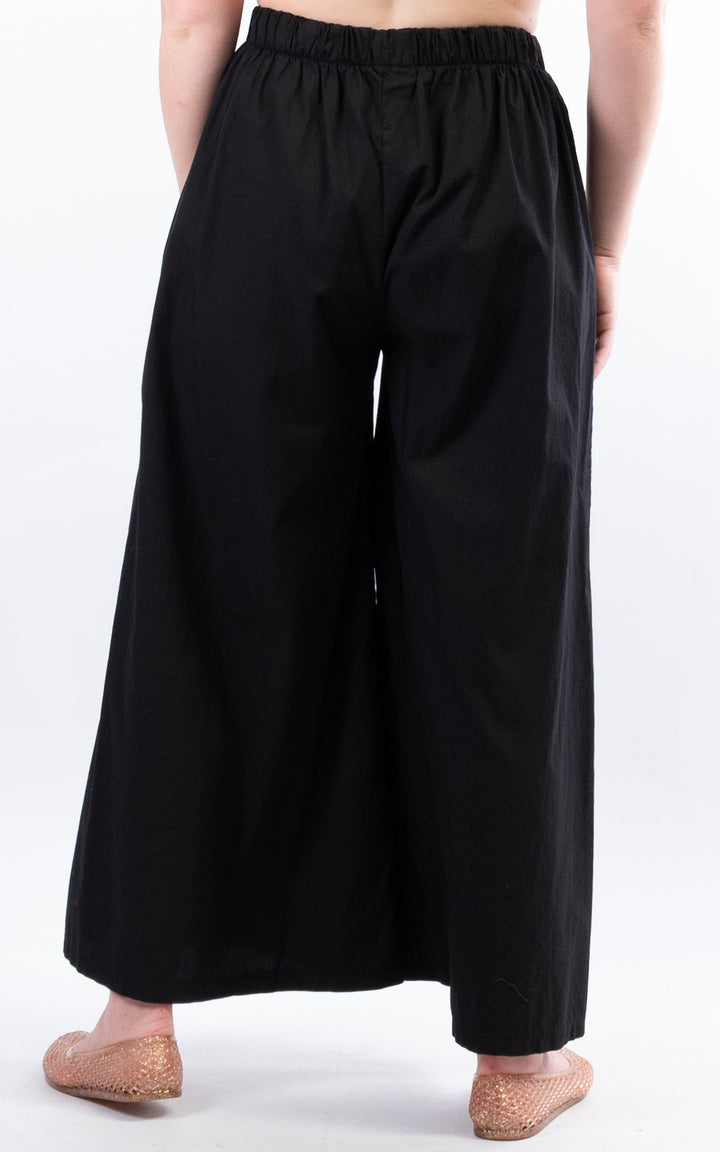 Stretch Wide Leg Trouser | Black