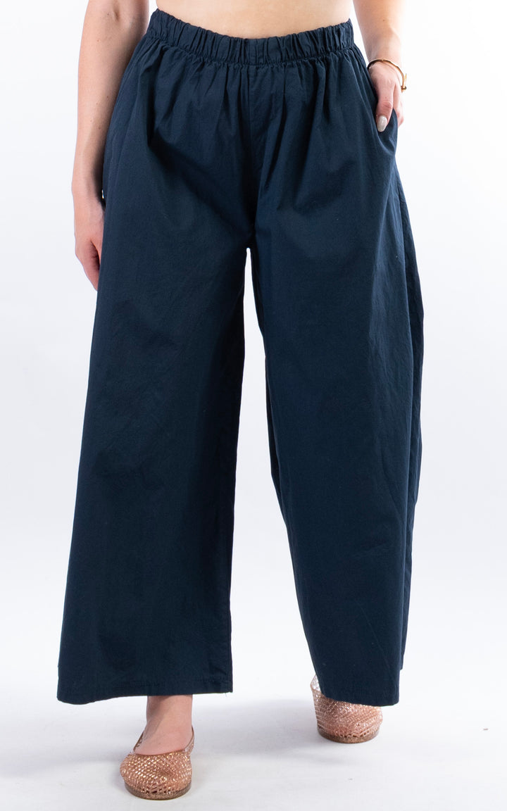 Stretch Wide Leg Trouser | Navy
