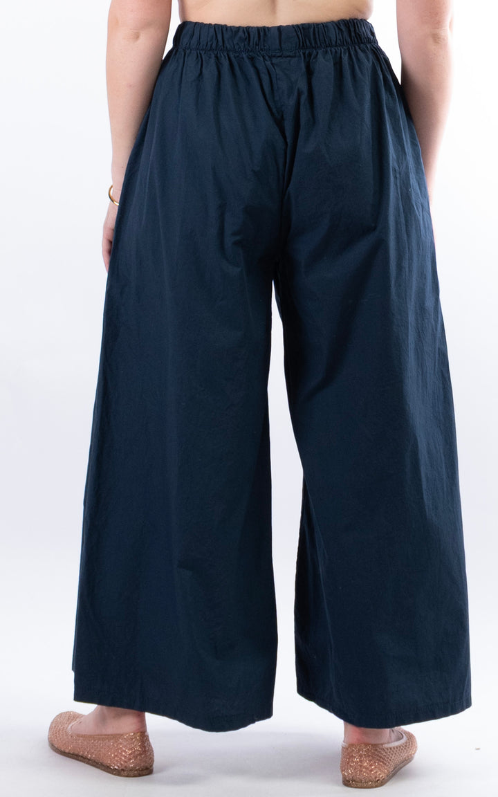 Stretch Wide Leg Trouser | Navy