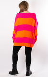 Stripe Knit Jumper | Neon Pink & Neon Orange