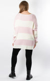 Stripe Knit Jumper | Pale Pink & Winter White