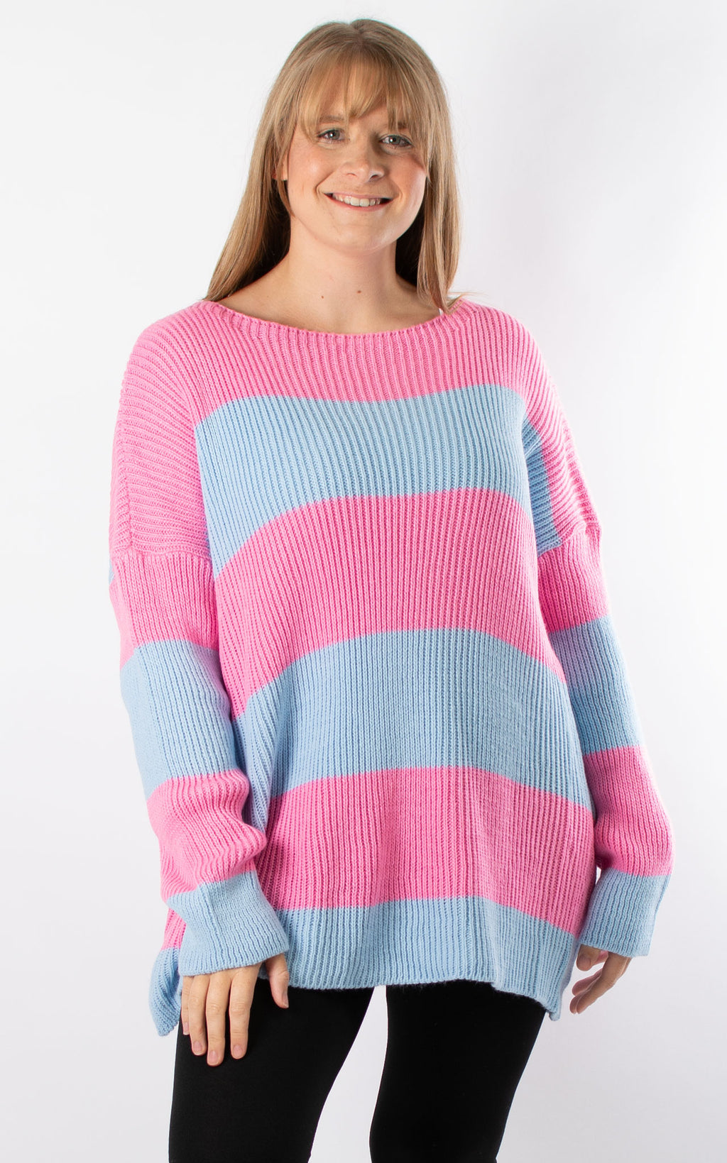 Stripe Knit Jumper | Pink & Blue