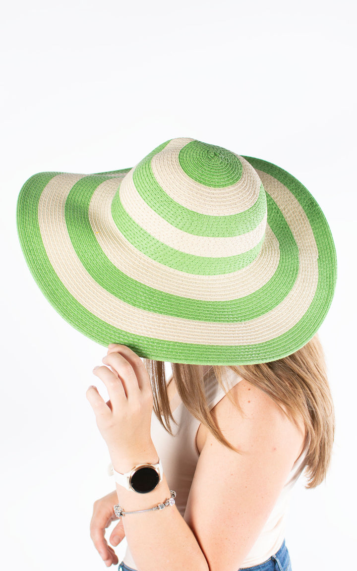 Stripy Sun Hat | Green