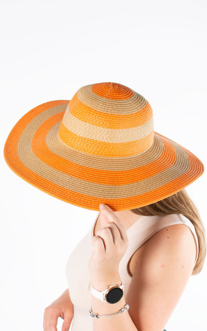 Stripy Sun Hat | Orange
