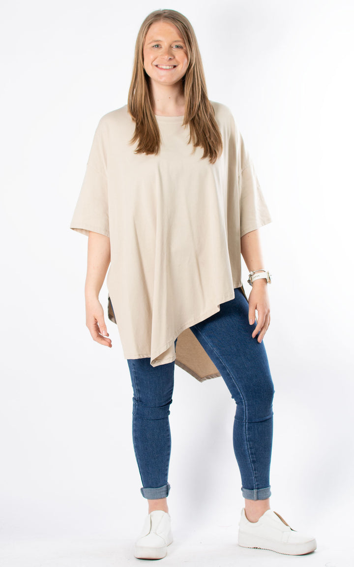 Sue Asymmetric Hem | Beige