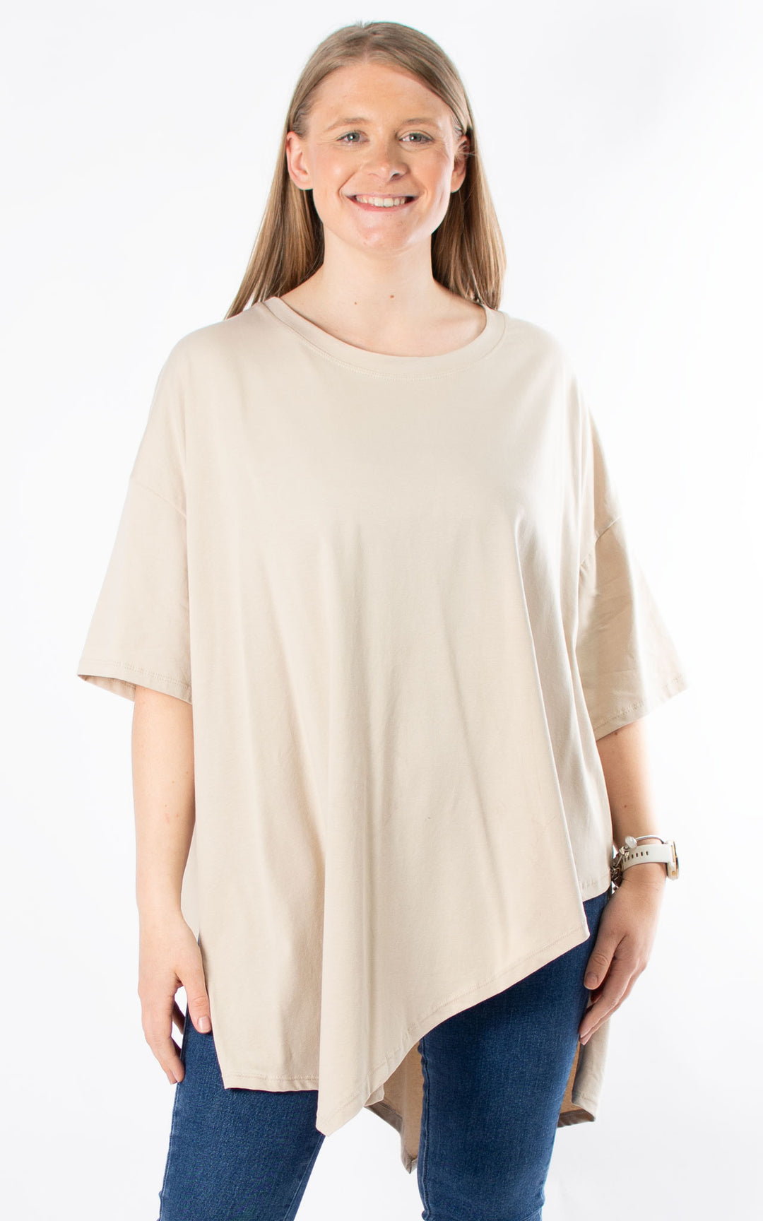Sue Asymmetric Hem | Beige