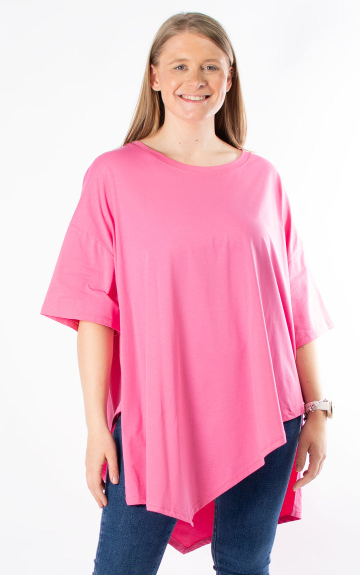 Sue Asymmetric Hem | Candy Pink