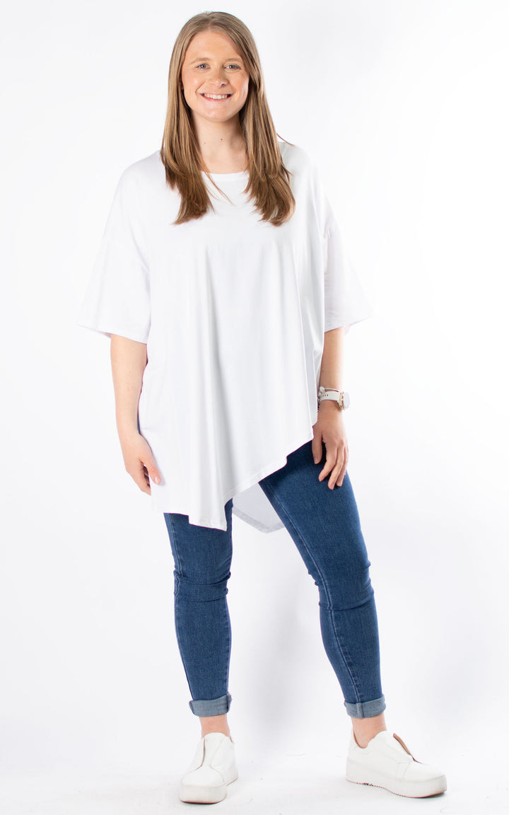 Sue Asymmetric Hem | White