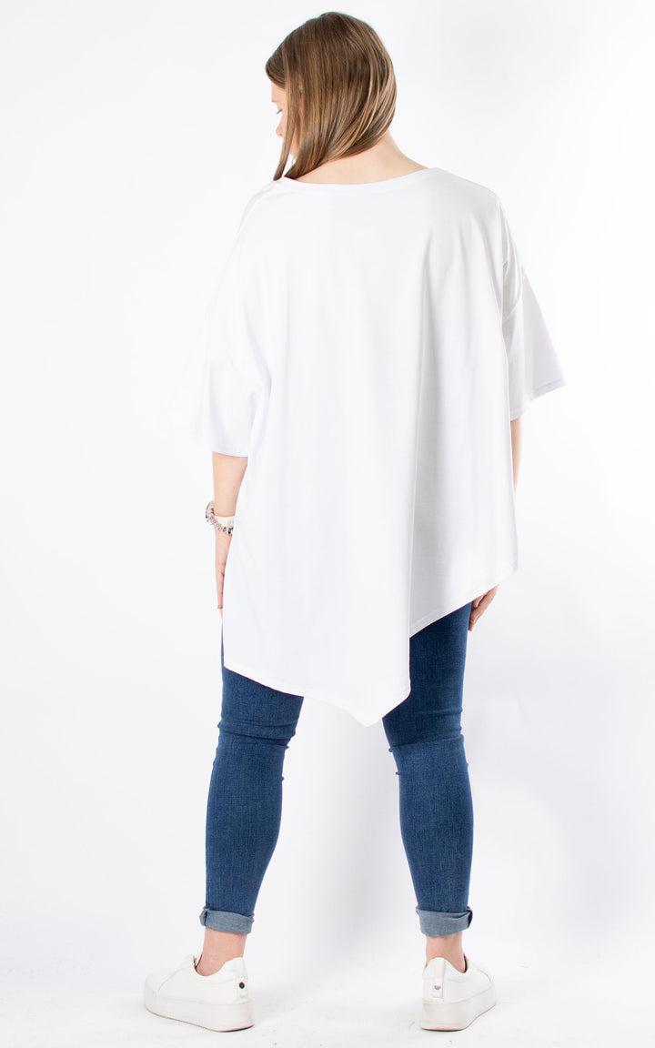 Sue Asymmetric Hem | White