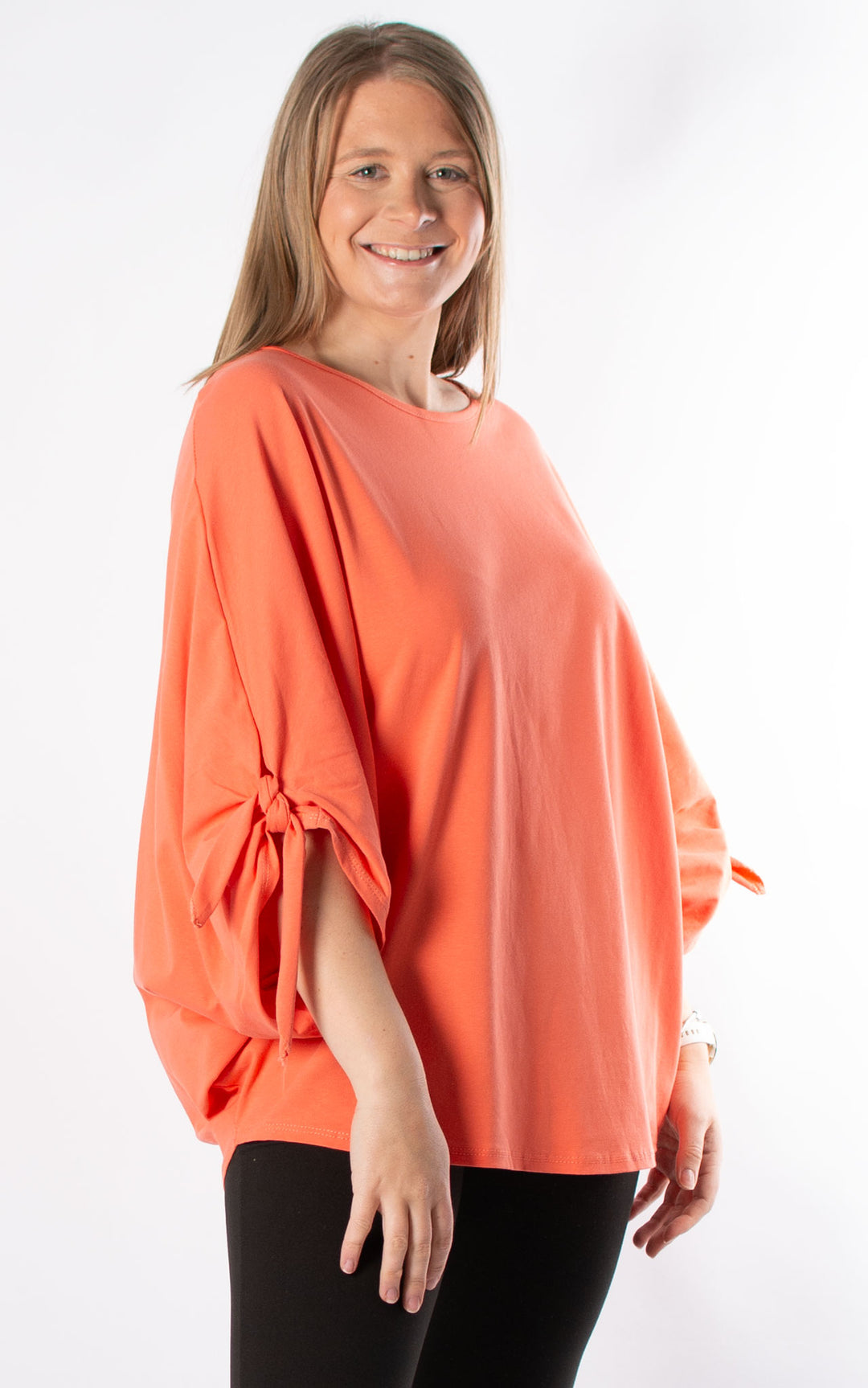 Sue Tie Knot Sleeve | Coral