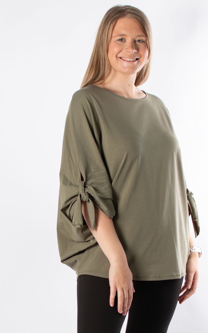Sue Tie Knot Sleeve | Khaki
