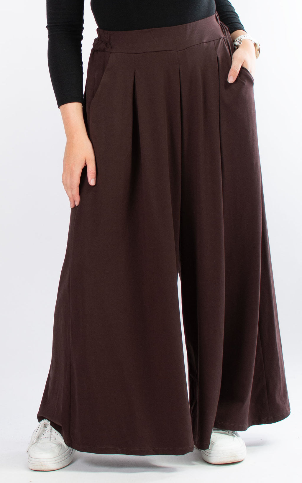 Sue Wide Leg Trousers | Chocolate