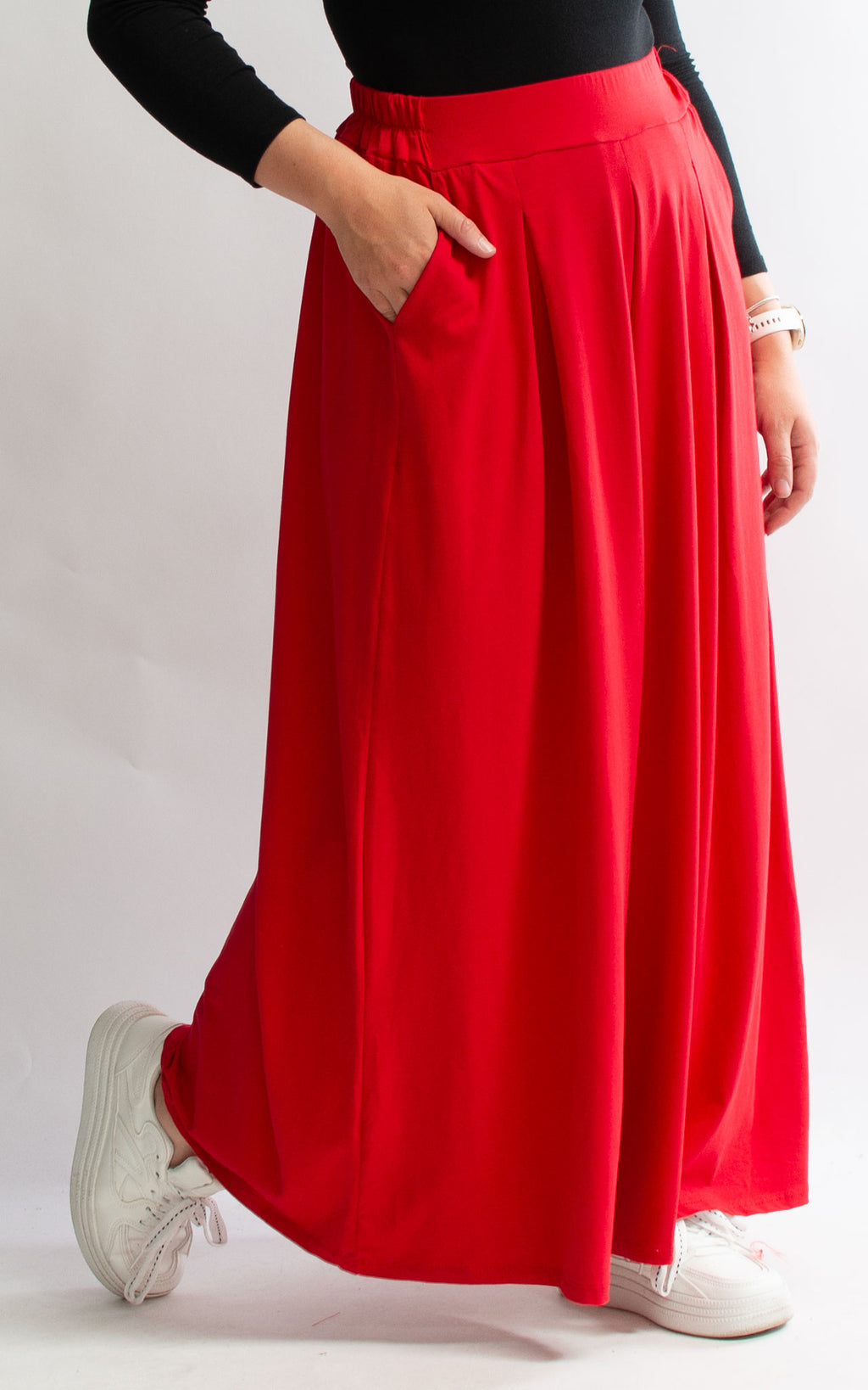 Sue Wide Leg Trousers | Red