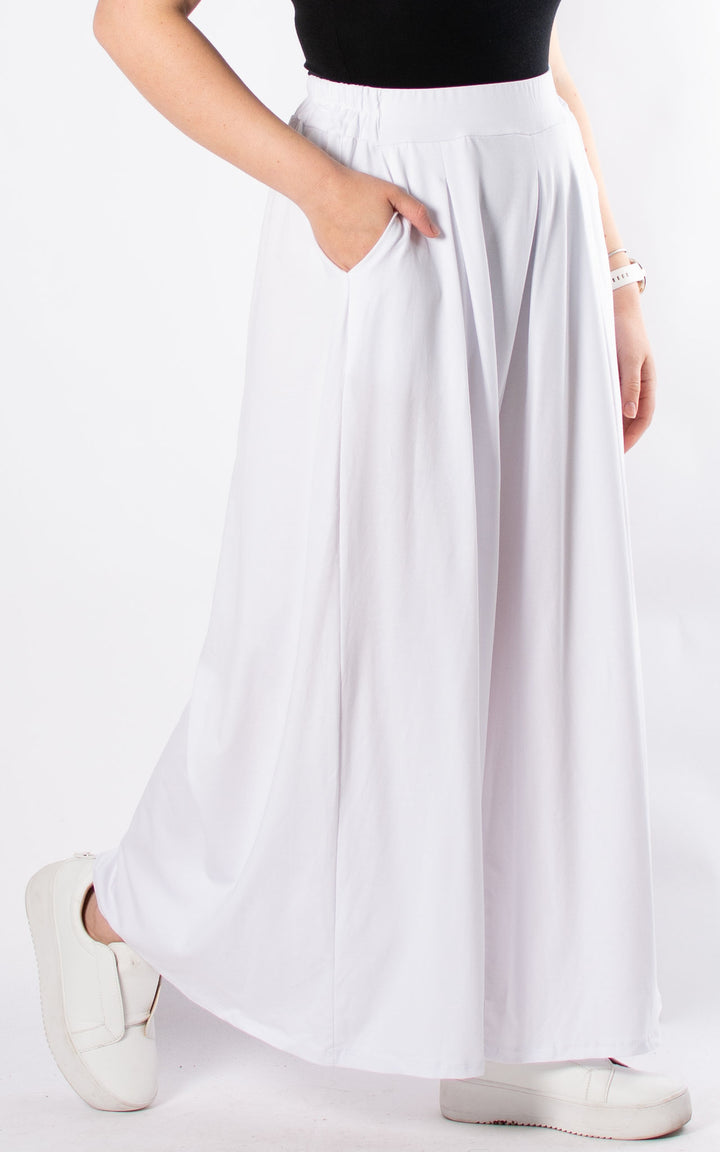 Sue Wide Leg Trousers | White