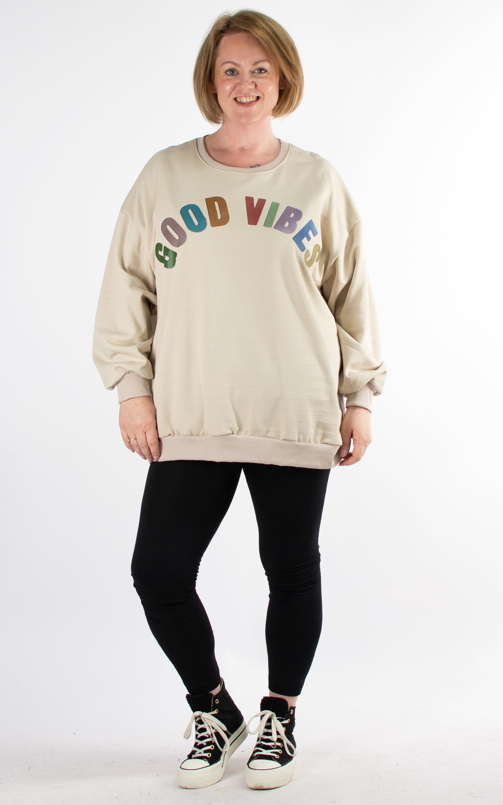 Sweat | Good Vibes | Beige