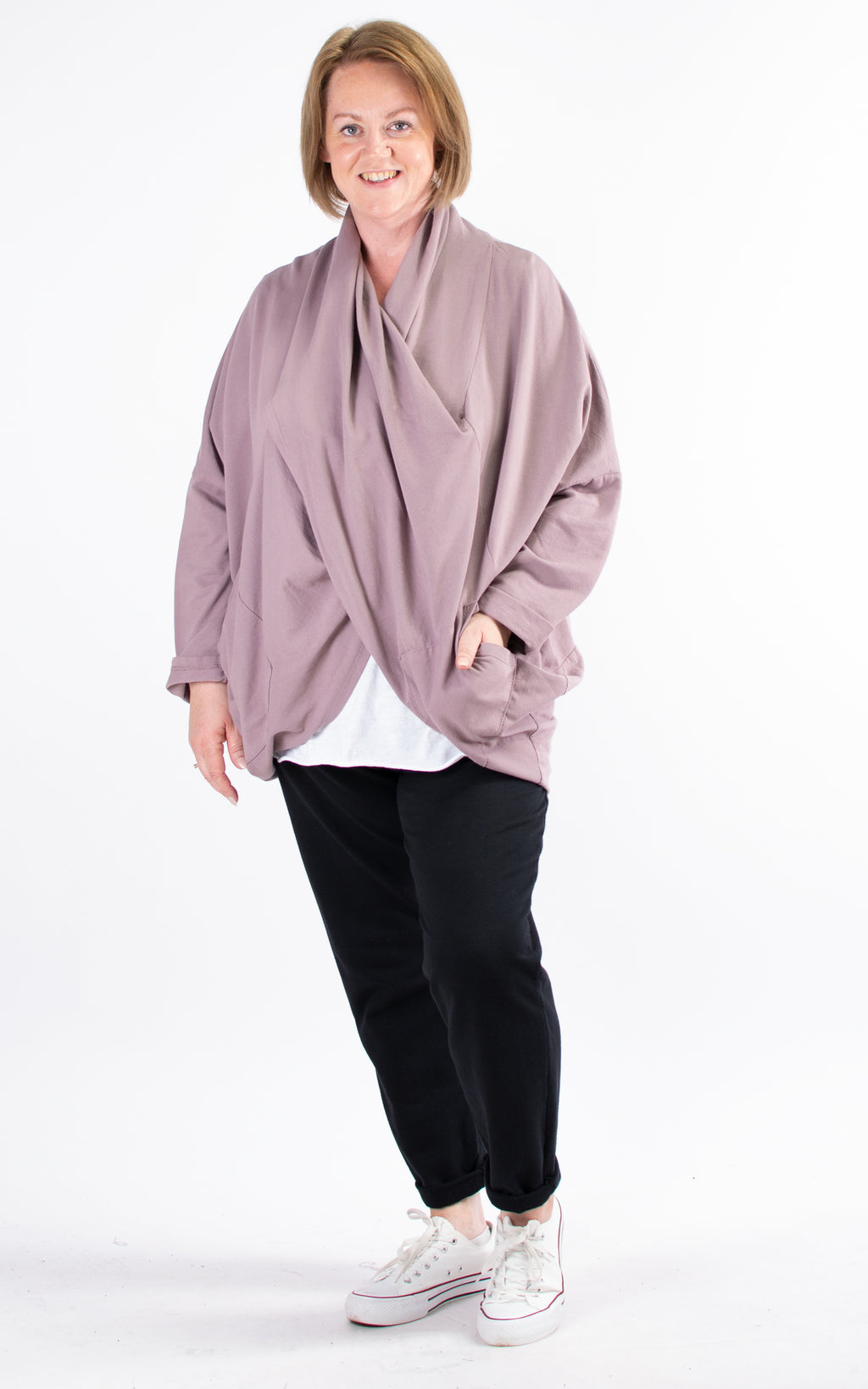 Sydney Cross Over Cowl Sweat | Mauve