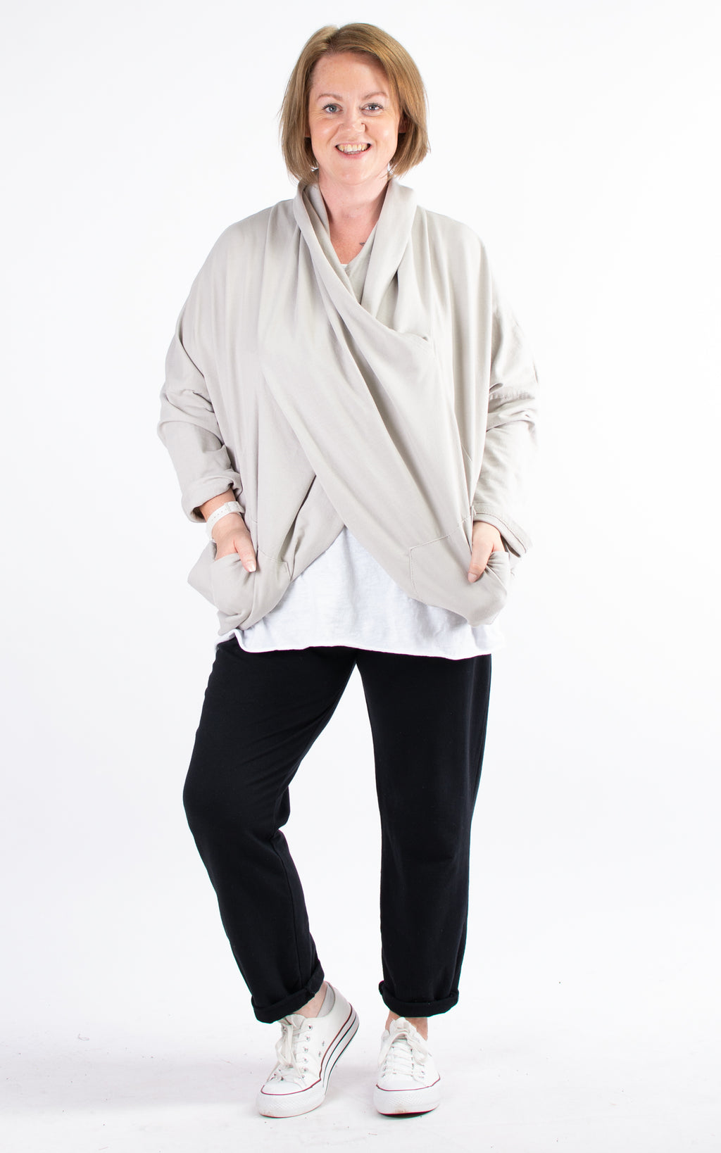 Sydney Cross Over Cowl Sweat | Stone