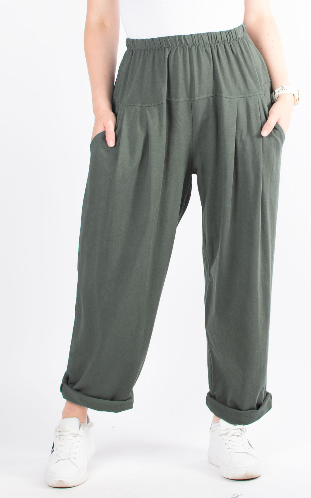 Sydney Pleated Pocket Joggers | Khaki