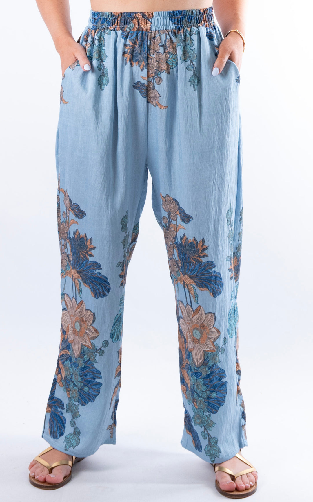 Sylvie Wide Leg Trouser | Blue