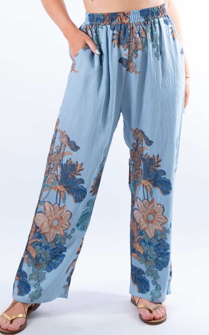 Sylvie Wide Leg Trouser | Blue