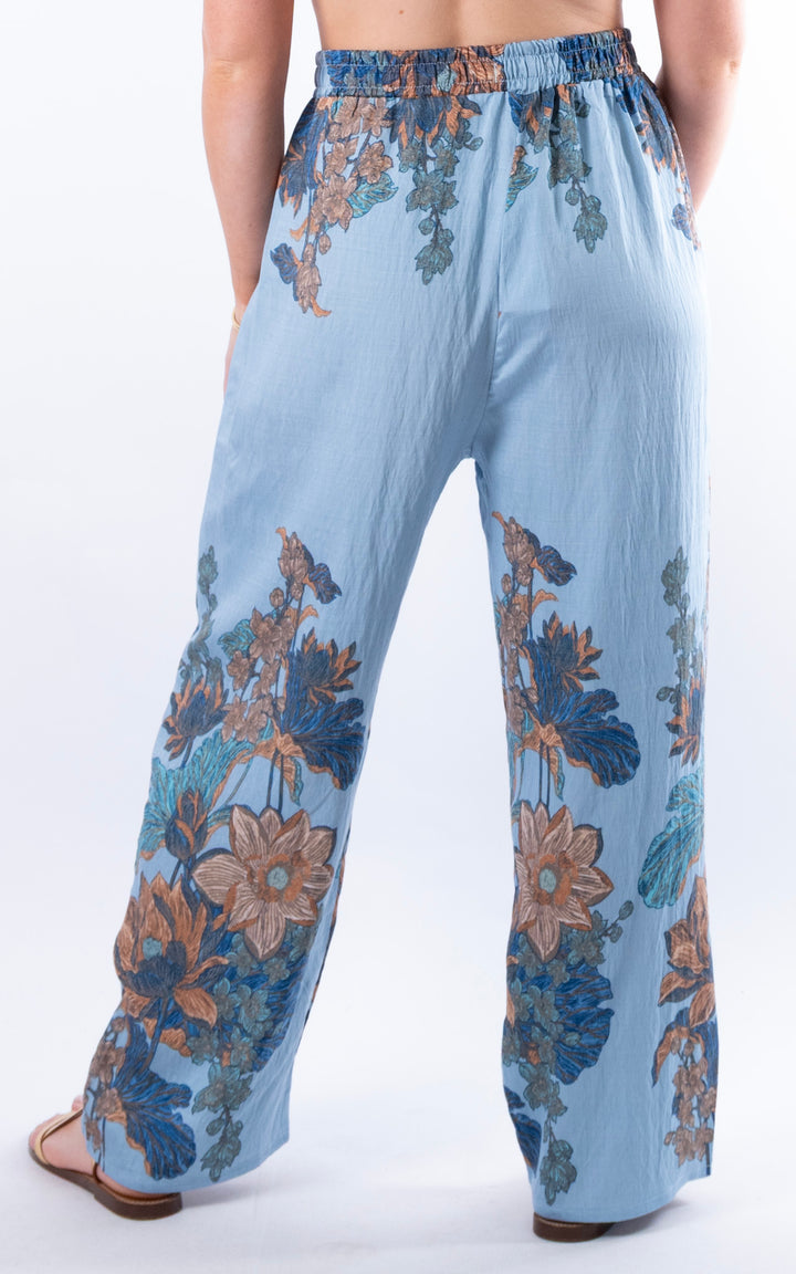 Sylvie Wide Leg Trouser | Blue
