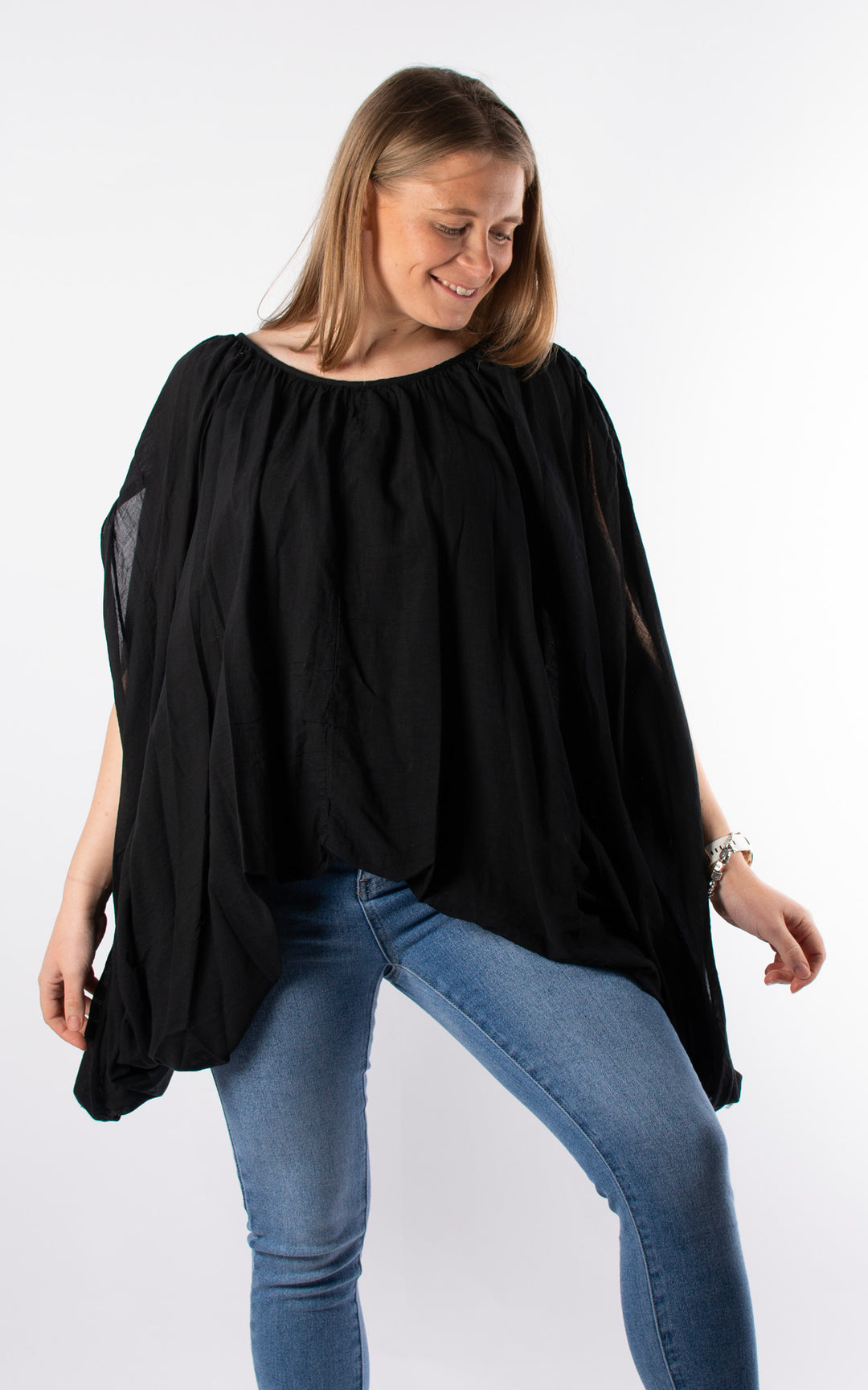Tabitha Drape Side Top | Black