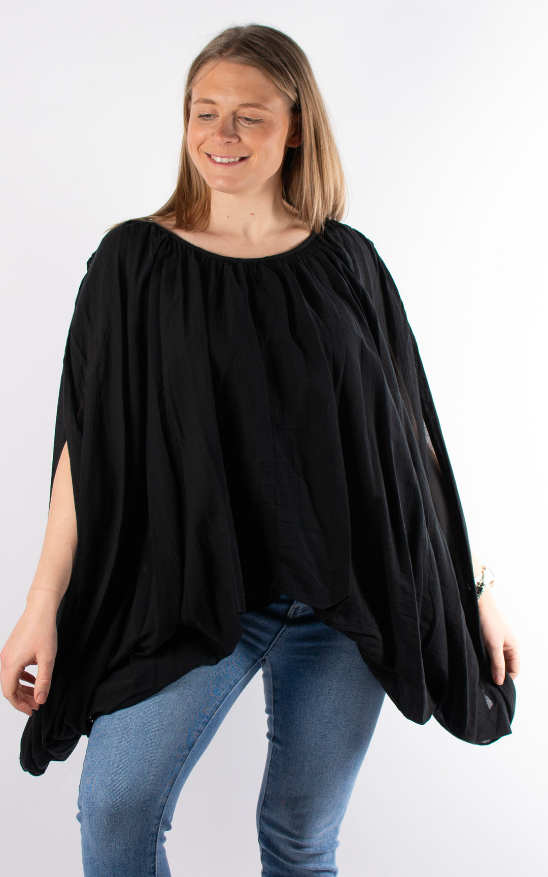 Tabitha Drape Side Top | Black