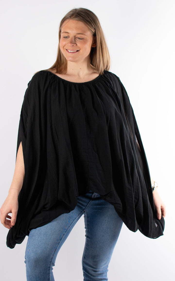 Tabitha Drape Side Top | Black