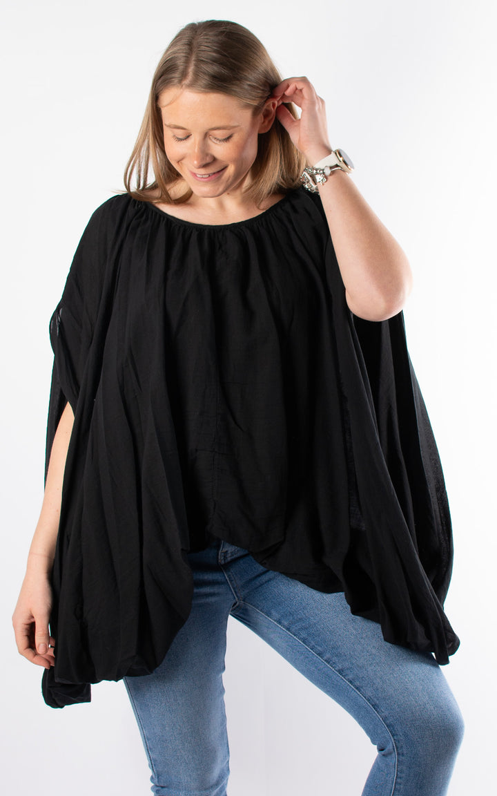 Tabitha Drape Side Top | Black