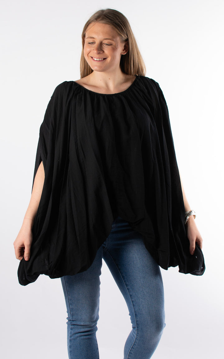 Tabitha Drape Side Top | Black