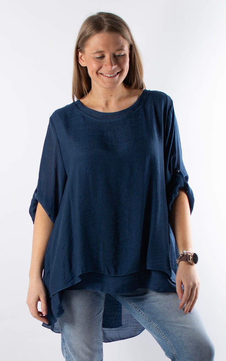 Tamzin Open Back Top | Dark Denim