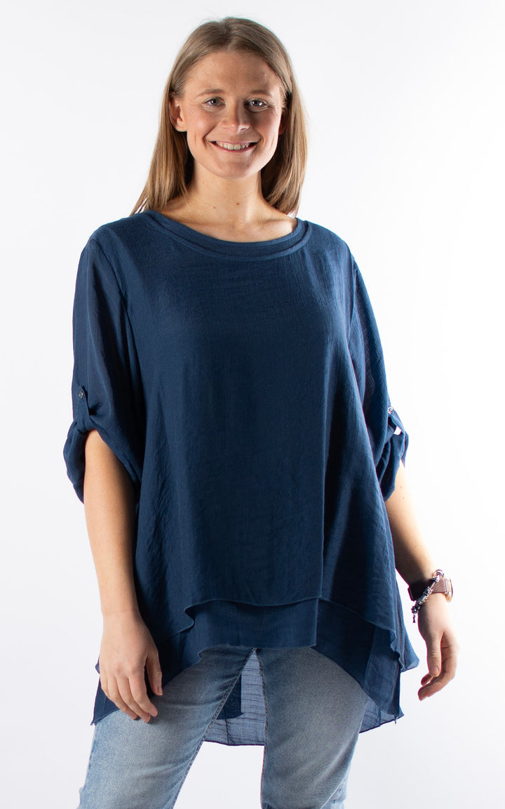 Tamzin Open Back Top | Dark Denim
