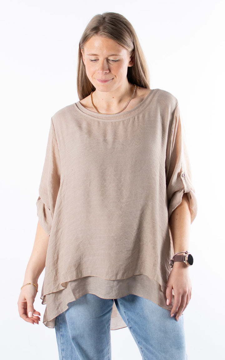 Tamzin Open Back Top | Sand