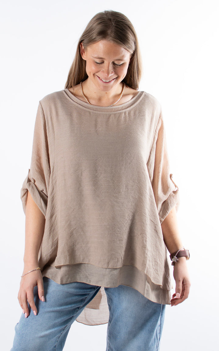 Tamzin Open Back Top | Sand