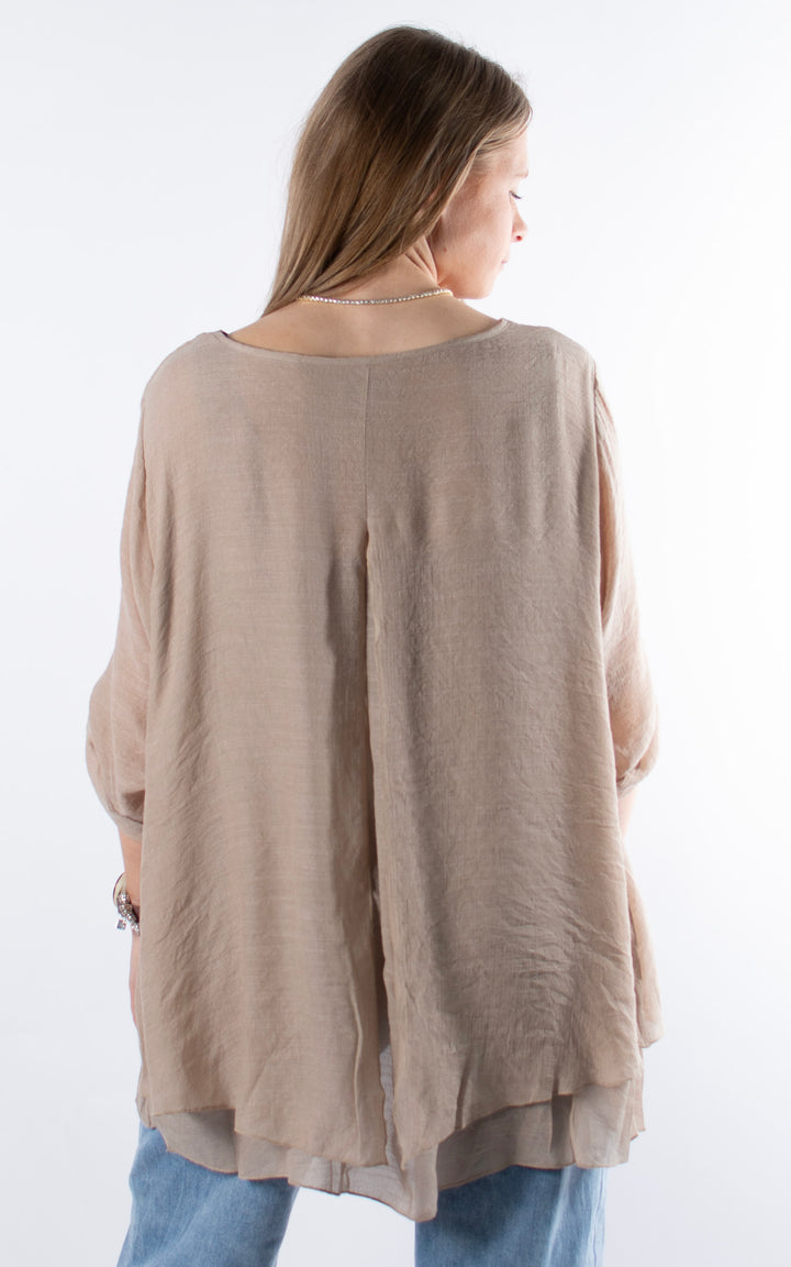 Tamzin Open Back Top | Sand