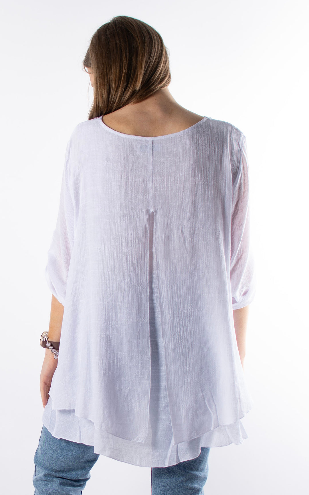 Tamzin Open Back Top | White