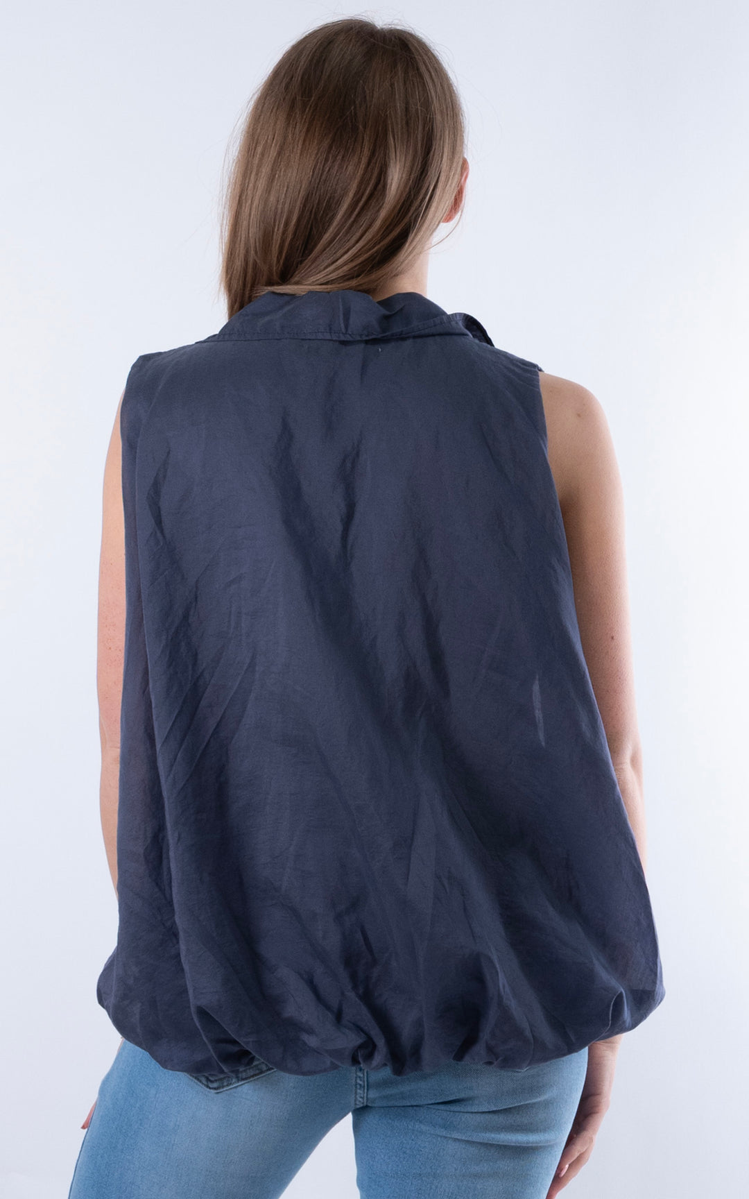 Tate Collar Vest | Dark Denim