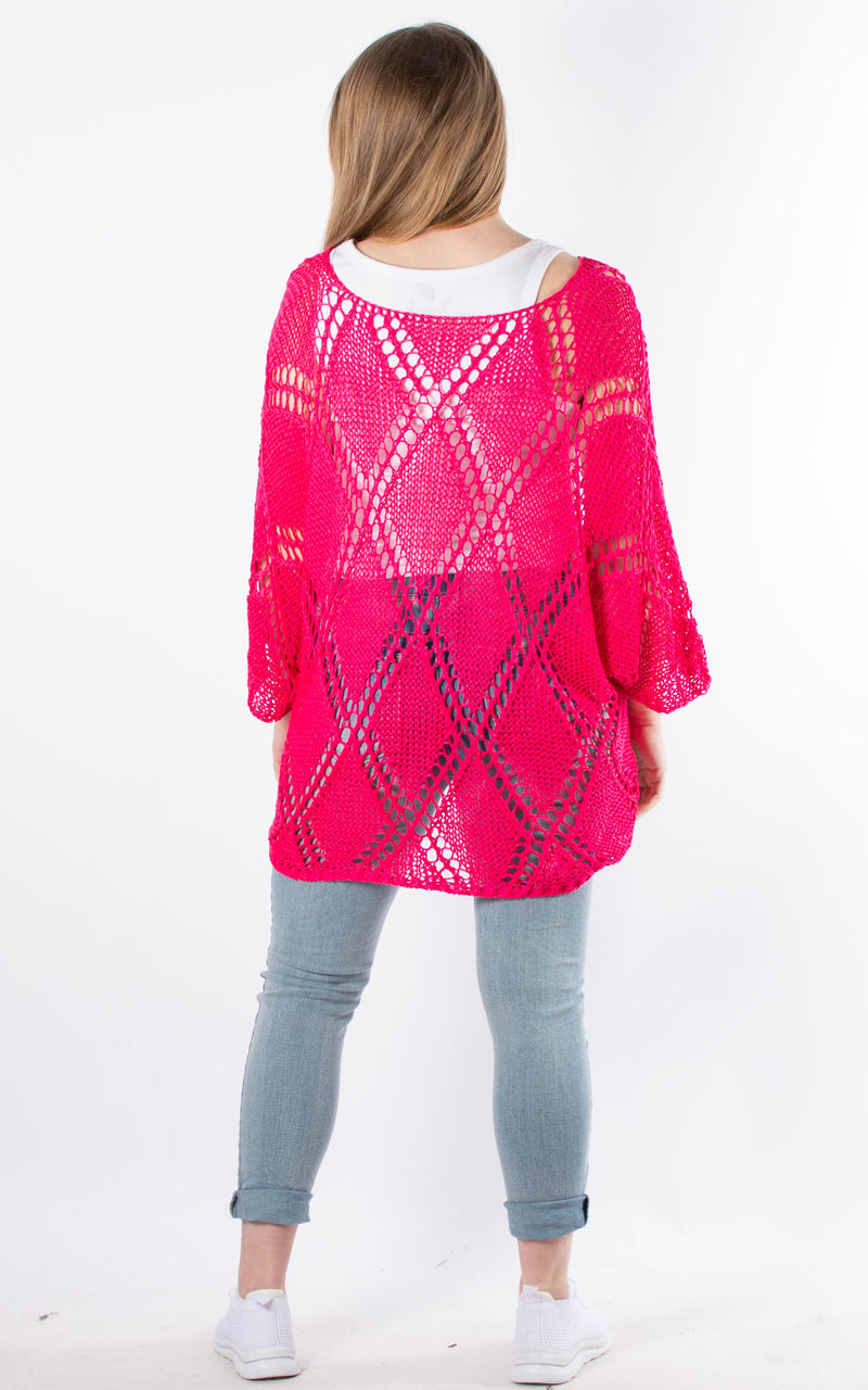 Tatiana Crochet Top | Hot Pink