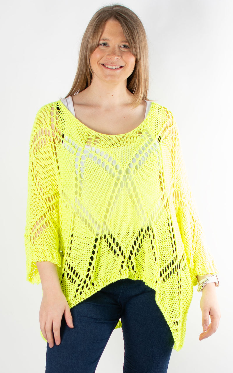 Tatiana Crochet Top | Neon Yellow