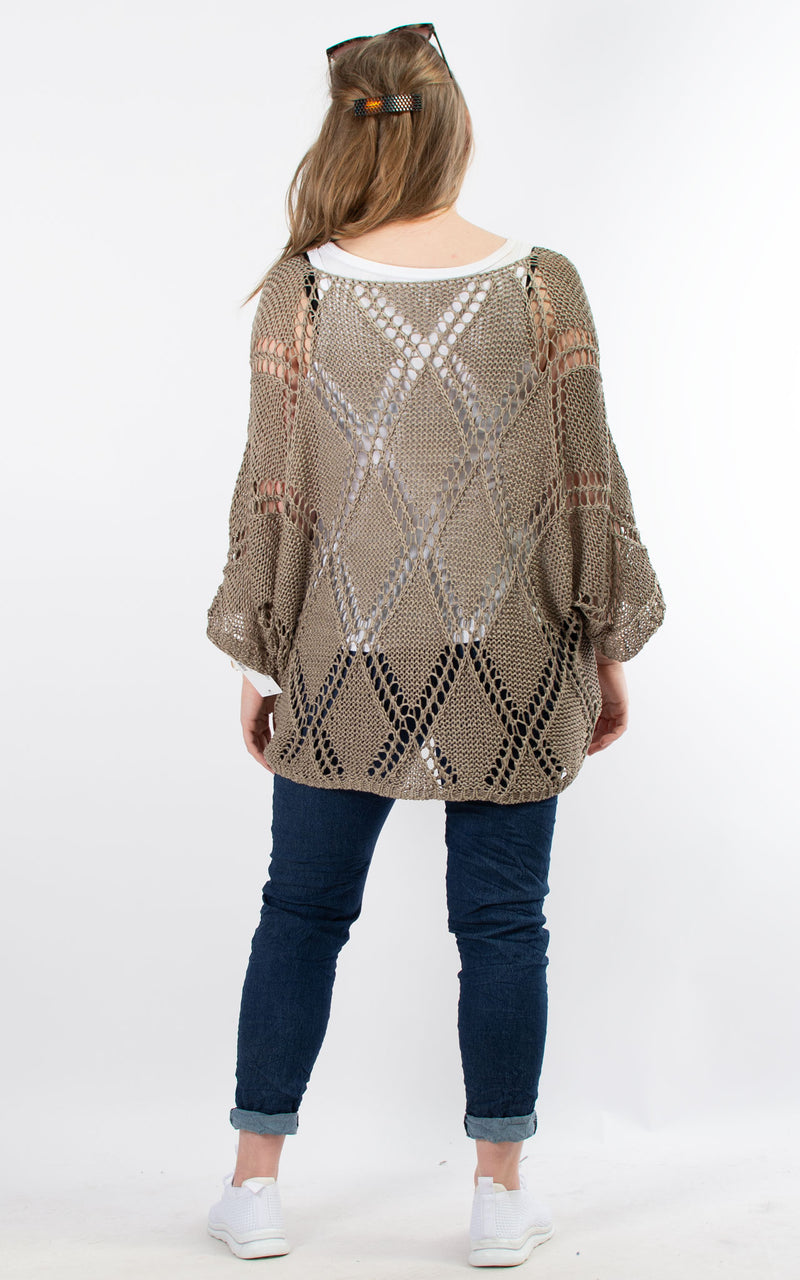 Tatiana Crochet Top | Taupe